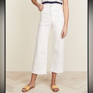 Rachel Comey Legion Wide Leg Cropped Denim Jeans in Dirty White Wash Size 4